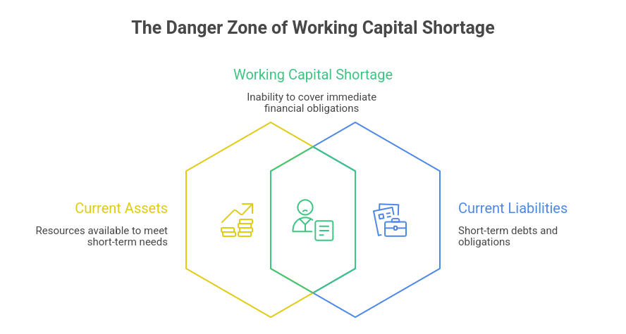 danger zone of Working Capital Shortage